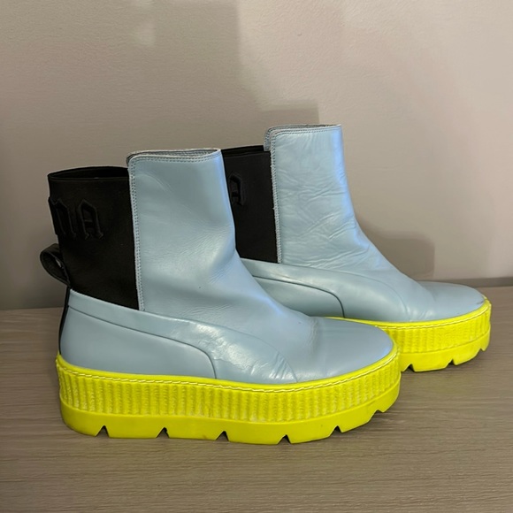 Puma Shoes - Puma Fenty Sterling Blue Lemonade By Rihanna Chelsea Combat Boots size 7.5